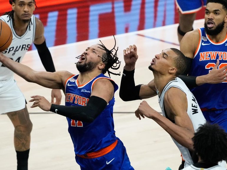 Jalen Brunson has led the New York Knicks to a win in Game 5 and the NBA title. (AP PHOTO)