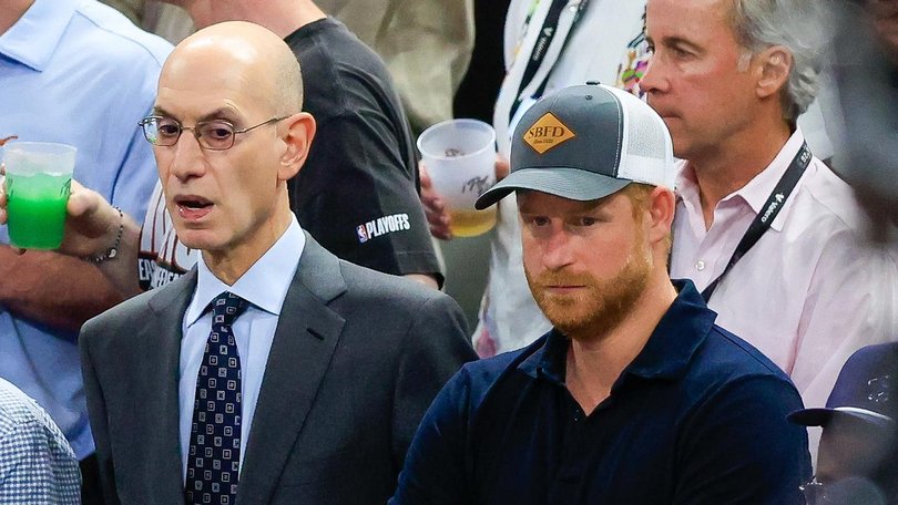 Prince Harry dropped in to watch the Knicks win the NBA tile in Texas. (EPA PHOTO)