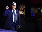 US President Donald Trump and First Lady Melania Trump are seen during UFC Freedom 250 at the White House