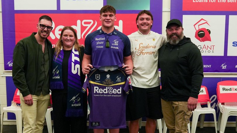 Cooper Clarke says his brother played a key role in helping him realise his NRL dream. Picture: Storm media.