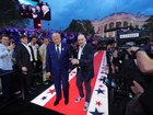 President Donald Trump and Dana White, UFC president and CEO, arrive for UFC Freedom 250 on the South Lawn of the White House, Sunday, June 14, 2026, in Washington. (AP Photo/Alex Brandon)
