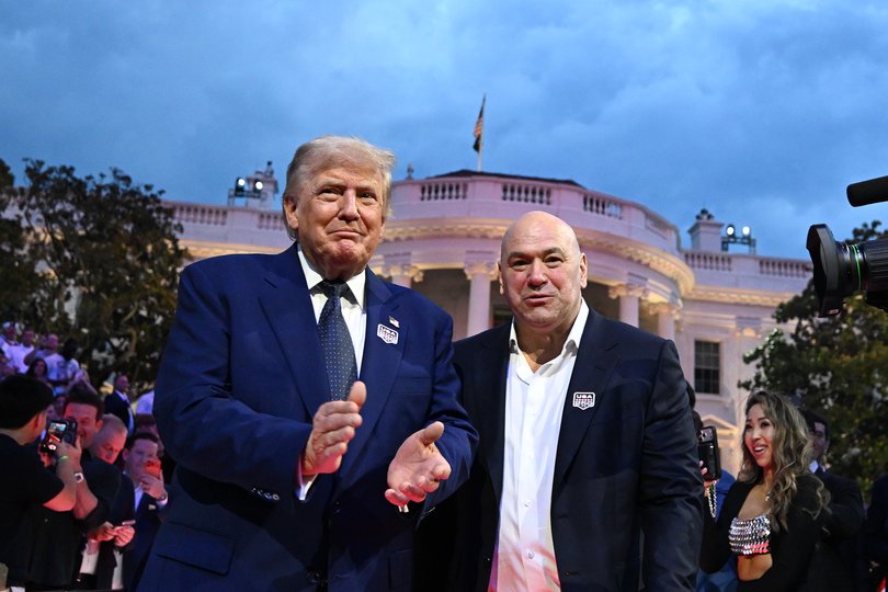 President Donald Trump, left, and Dana White, the president and CEO of the Ultimate Fighting Championship.