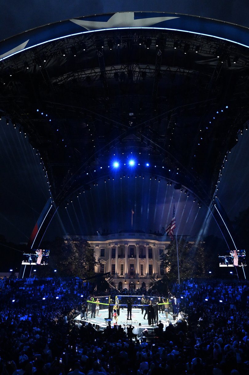 A fight takes place during ÒUFC Freedom 250,Ó a UFC event hosted by President Donald Trump for his 80th birthday.