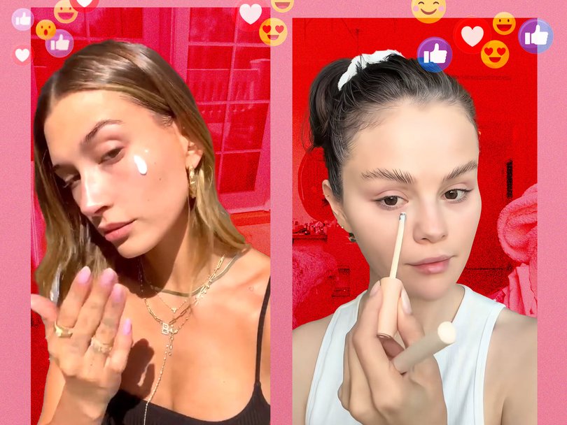 Hailey Bieber and Selena Gomez often post beauty videos on social media.