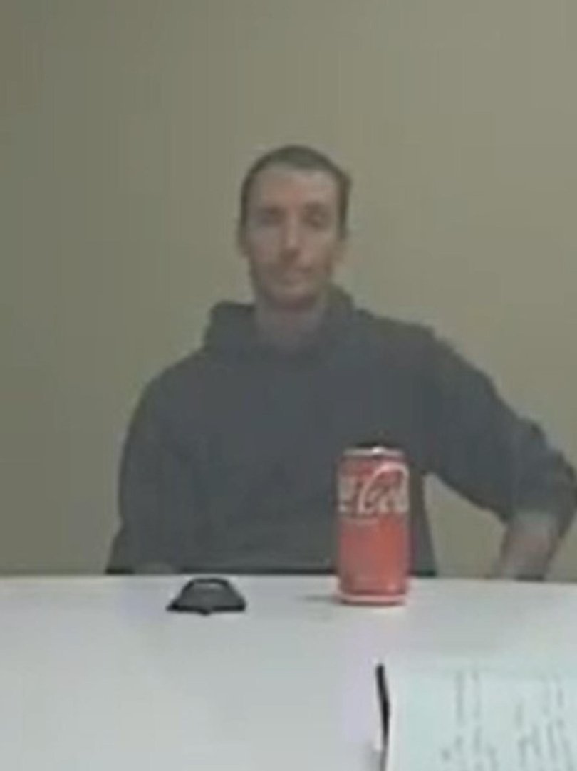 Stein during a police interview. Picture: Supplied
