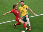 Cameron Burgess gave the Turkish attack little space as Australia kept a clean sheet in Vancouver. (AP PHOTO)