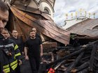 President Volodymyr Zelenskiy has looked at damage to the Pechersk Lavra monastery complex in Kyiv. 
