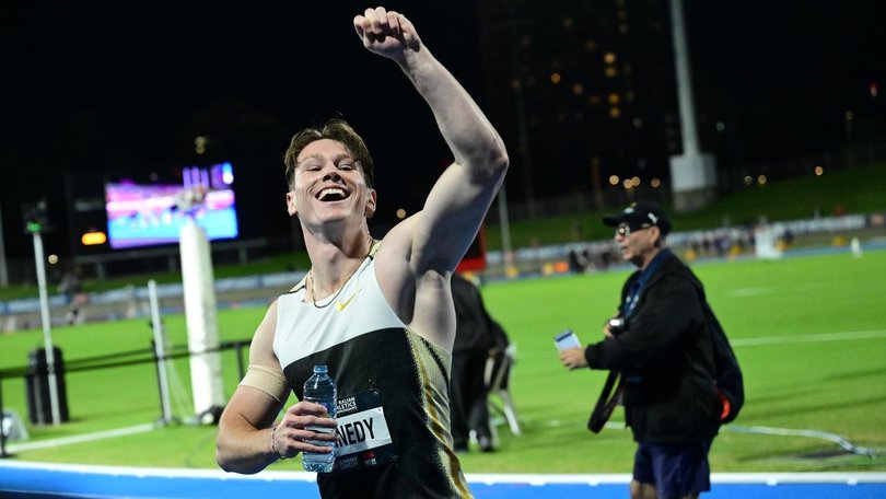 Lachie Kennedy has his sights set on breaking Australia's 100m record this year. (Dean Lewins/AAP PHOTOS)