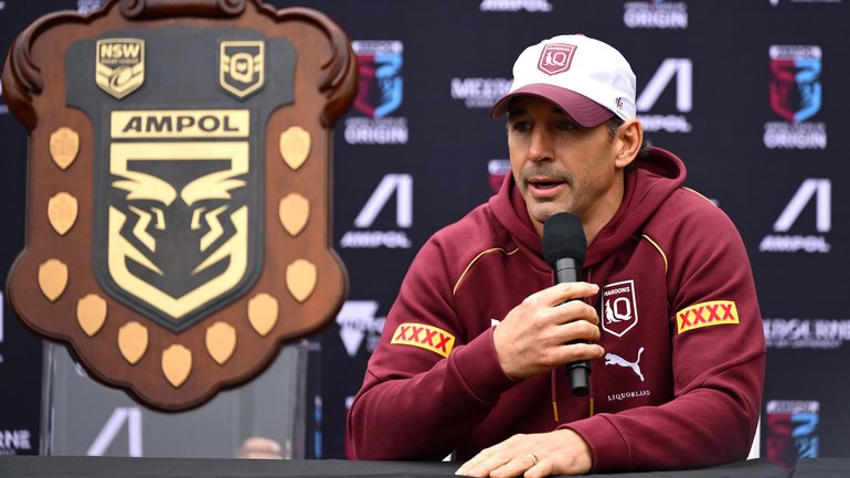 Billy Slater talks to the media don Tuesday.