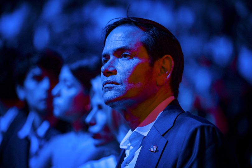 Secretary of State Marco Rubio watches during “UFC Freedom 250,” a UFC event.