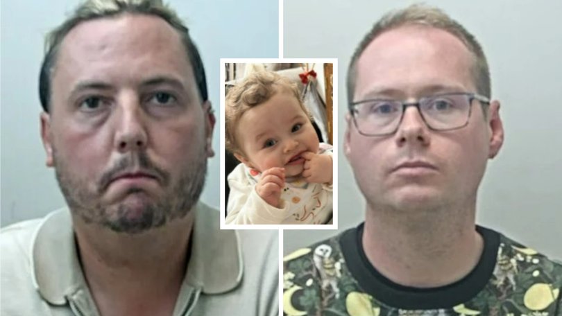 Jamie Varley, left, has been found guilty of the sexual abuse and murder of a 13-month-old baby boy he was in the process of adopting with his partner, John McGowan-Fazakerley, right.