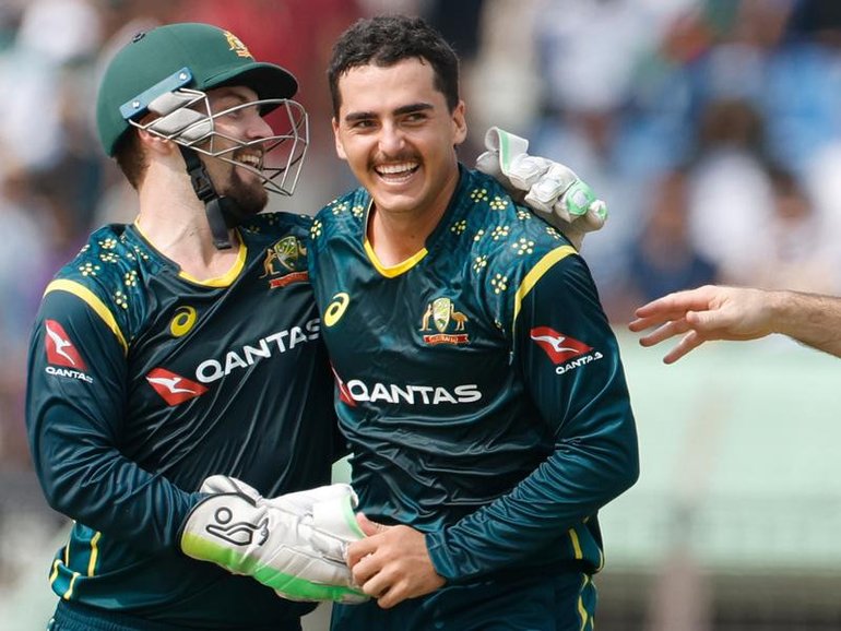 Debutant Joel Davies excelled for Australia in the T20 win. (AP PHOTO)
