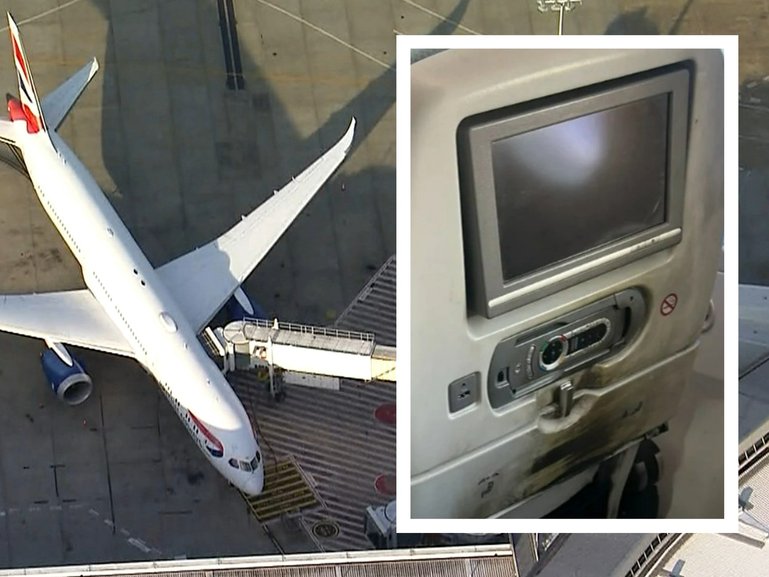 Passengers onboard an international flight were left terrified after a portable phone charged exploded and burst into flames mid-air, sparking panic in the cabin and forcing an emergency landing.