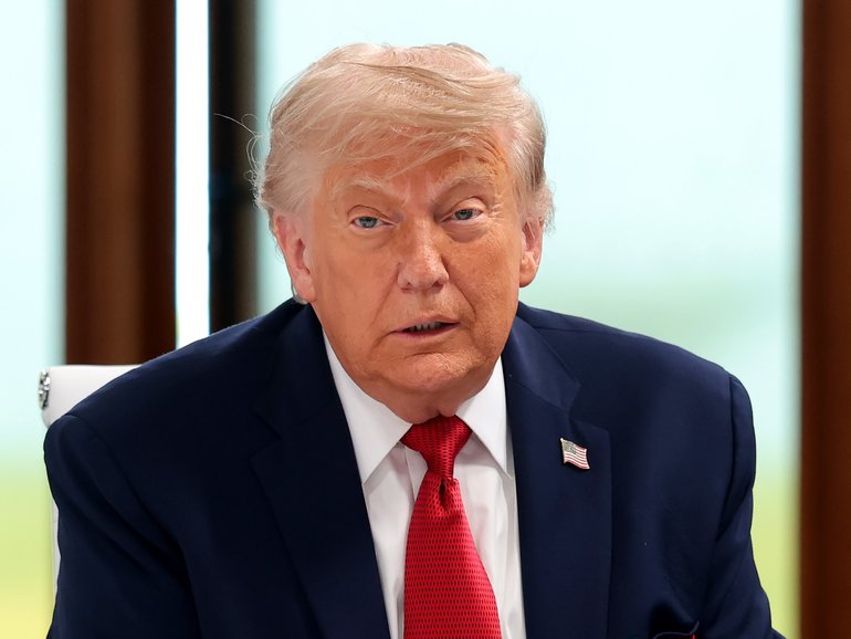 Donald Trump at the G7 summit in France.