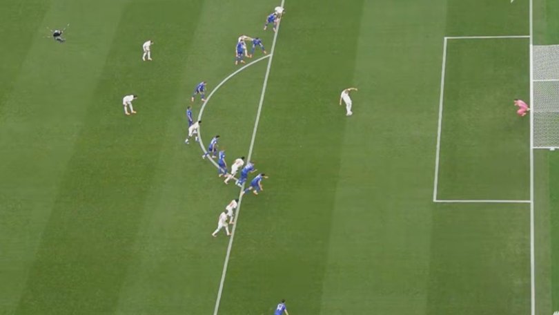 The slight delay resulted in both the goalkeeper and a defender encroaching.