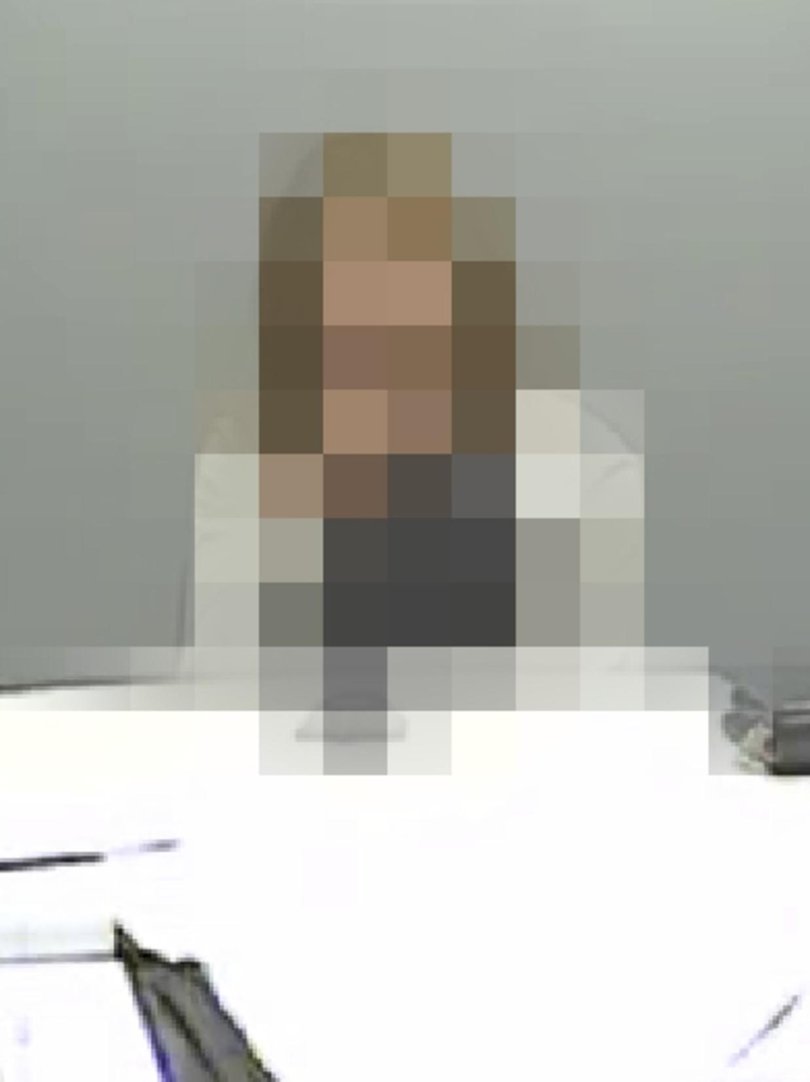 The 14-year-old killer during her police interview. Picture: Supplied