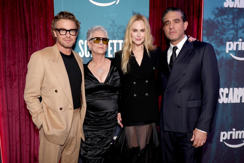 (L-R) Simon Baker, Jamie Lee Curtis, Nicole Kidman, and Bobby Cannavale attend Prime Video's "Scarpetta" New York premiere on March 03, 2026.