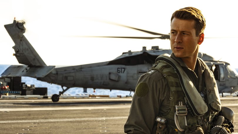 Glen Powell in Top Gun Maverick as Hangman.