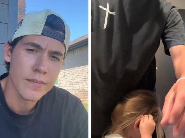 Tyler Brodsky had dropped into a convenience store in Alabama when things took a surprising turn that left one of his daughters in tears.