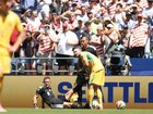 Referee Felix Zwayer suffered cramps during the dying minutes of the World Cup clash between Australia and the USA.