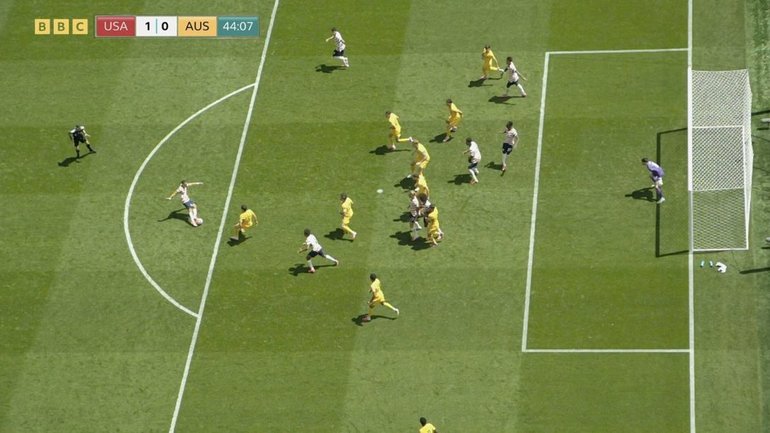 USA were awarded a second goal after VAR overruled offside.
