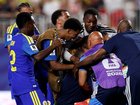 Curacao players react after the 0-0 draw.