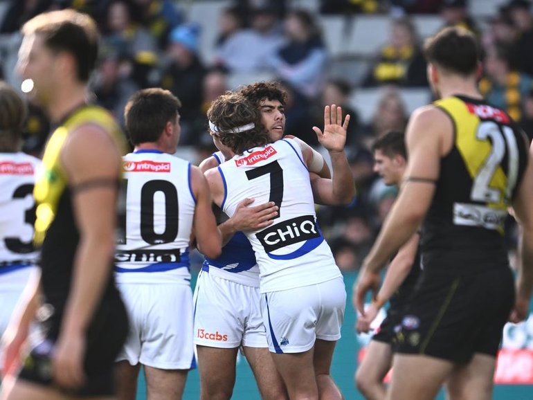 Cooper Trembath and the Kangaroos have taken care of Richmond at the MCG. (Joel Carrett/AAP PHOTOS)