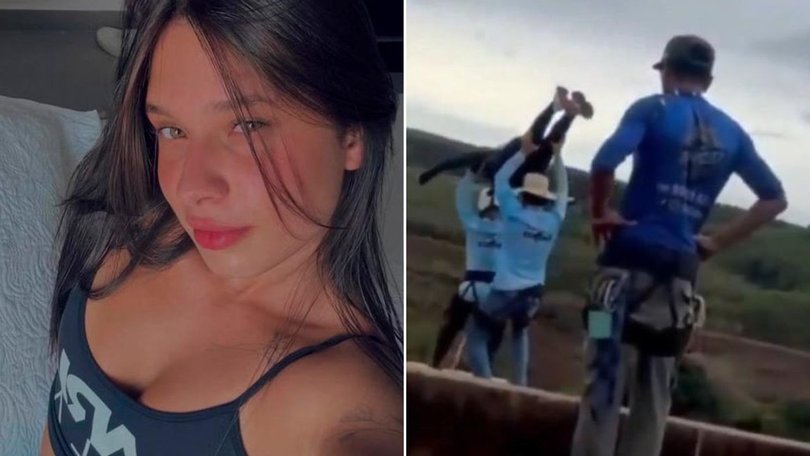 A nurse has said a bungee jumper who fell 40m from a bridge was still alive when she was found.
