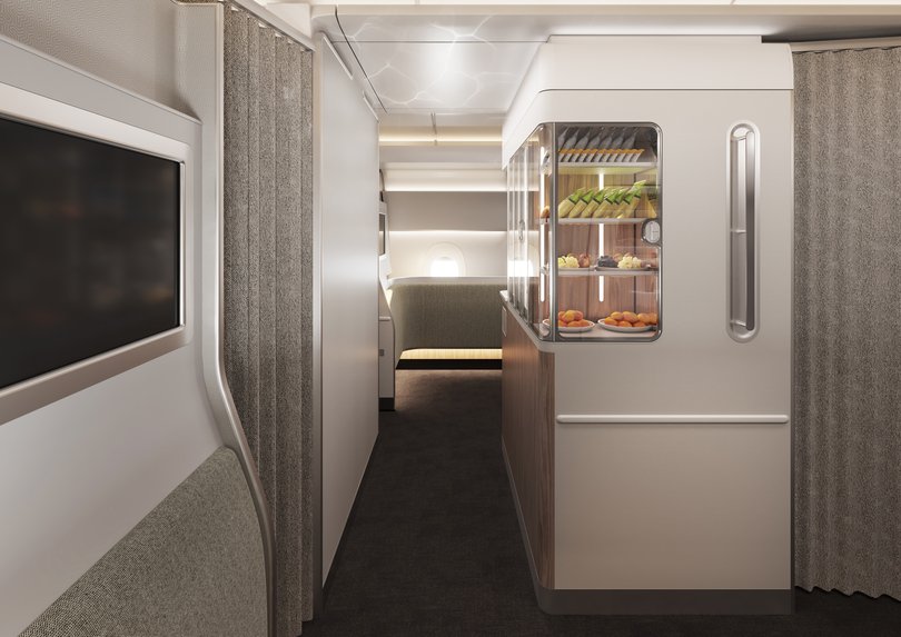 The Wellness Zone aboard the A350 Project Sunrise between Sydney and London.