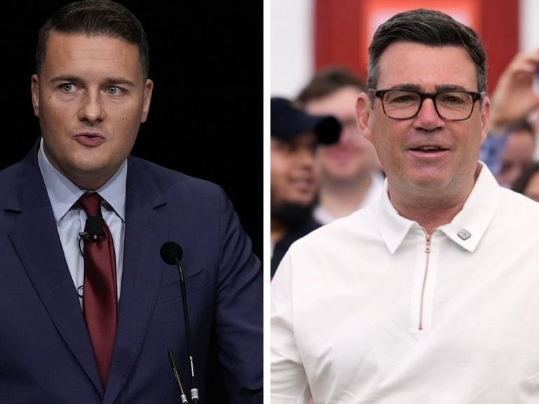 Wes Streeting, left, has urged UK Labour to get behind Andy Burnham in the latter's charge to become UK Prime Minister.