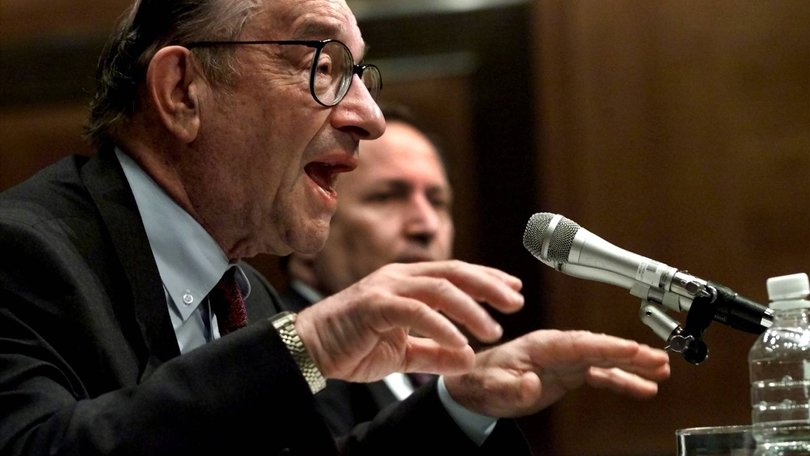 Federal Reserve Board Chairman Alan Greenspan testifies on Capitol Hill Wednesday in 2001.