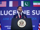 US Vice President JD Vance speaks to members of the media at the Buergenstock Resort Lake Lucerne, after the US and Iran held high-level talks.