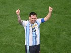Argentina's Lionel Messi celebrates becoming the World Cup's leading overall goalscorer. 