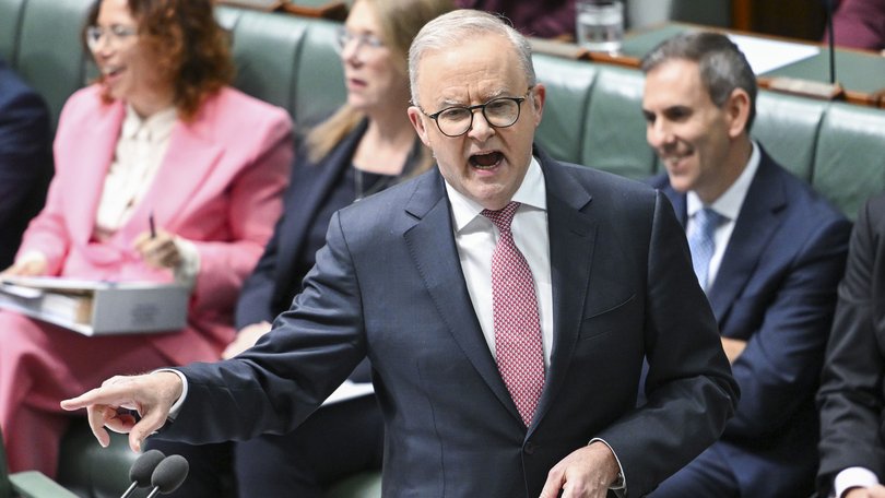 Prime Minister Anthony Albanese during Question Time at Parliament House in Canberra.