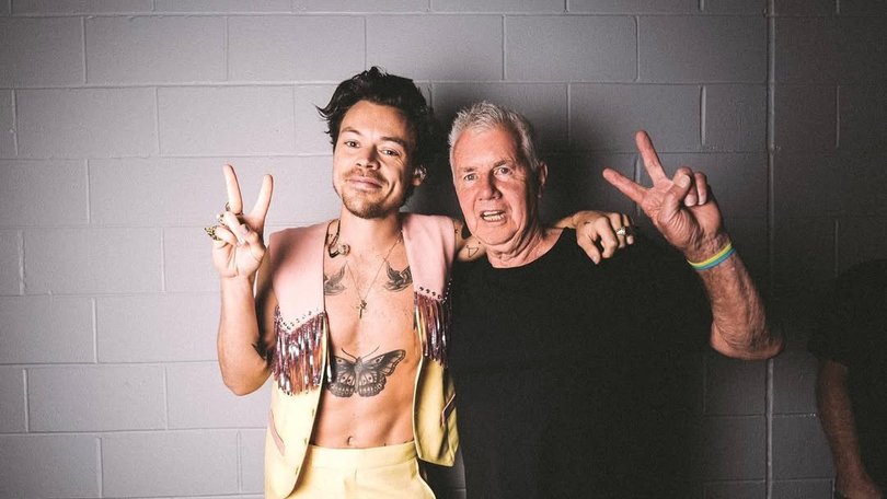 Daryl Braithwaite and Harry Styles at Madame Tussauds in Sydney in 2023.