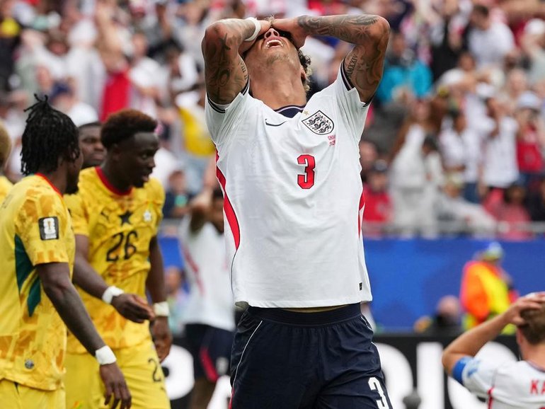 England have failed to find the net and drawn with Ghana in a World Cup reality check. (AP PHOTO)