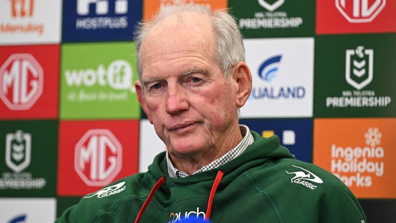 Don't tell Wayne Bennett Souths' training pitch has caused injuries: he doesn't want to hear it. (Dave Hunt/AAP PHOTOS)