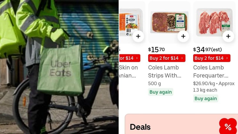Screenshots shared by shoppers show a range of meat products advertised under a ‘Buy 2 for $14’ promotion on the Uber Eats app.