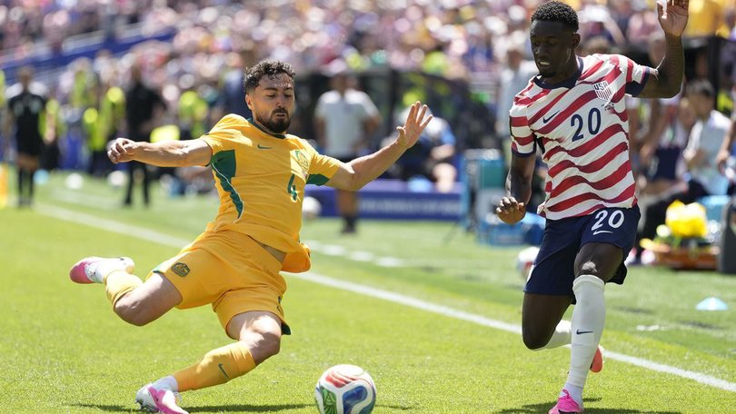 Socceroos' No.4 Jacob Italiano has an adductor injury and will miss the Paraguay World Cup game. (EPA PHOTO)