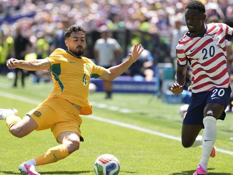 Socceroos' No.4 Jacob Italiano has an adductor injury and will miss the Paraguay World Cup game. (EPA PHOTO)