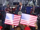 US President Donald Trump speaks during the kick-off celebration for the "Great American State Fair" on the National Mall in Washington.