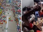 A powerful earthquake has struck the northeast of Japan, shaking supermarkets and sending workers running for cover.