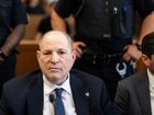 Harvey Weinstein had a neutral expression after a judge formally dismissed a charge against him.