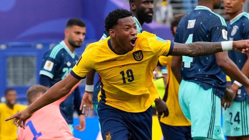 Ecuador's Gonzalo Plata scored the winner against Germany that advanced them at the World Cup. (AP PHOTO)