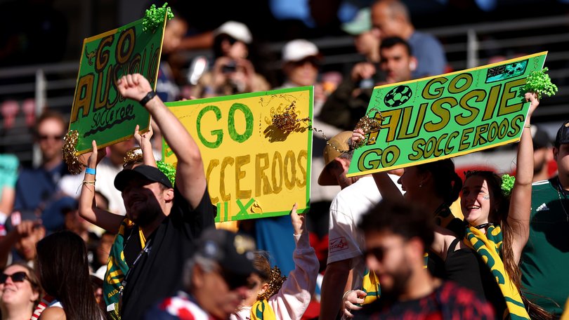 Australia fans cheer in the stands before the FIFA World Cup 2026 Group D match between Paraguay and Australia.