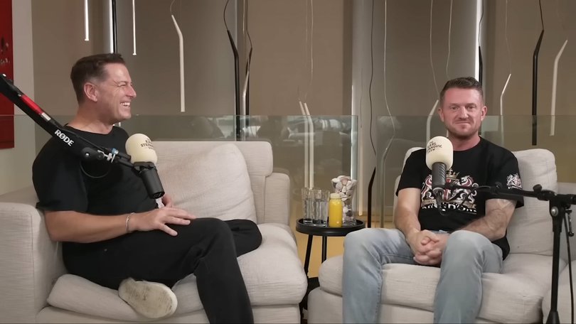 Karl Stefanovic with Tommy Robinson. 