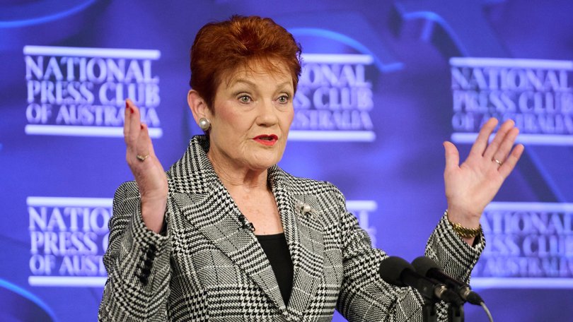 Pauline Hanson at the National Press Club.