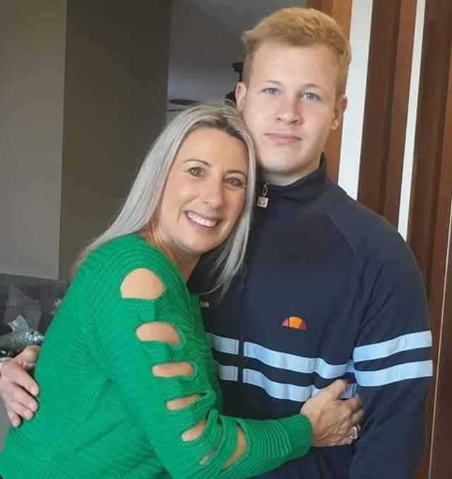Carol Micallef with her son, Bailey Jones.