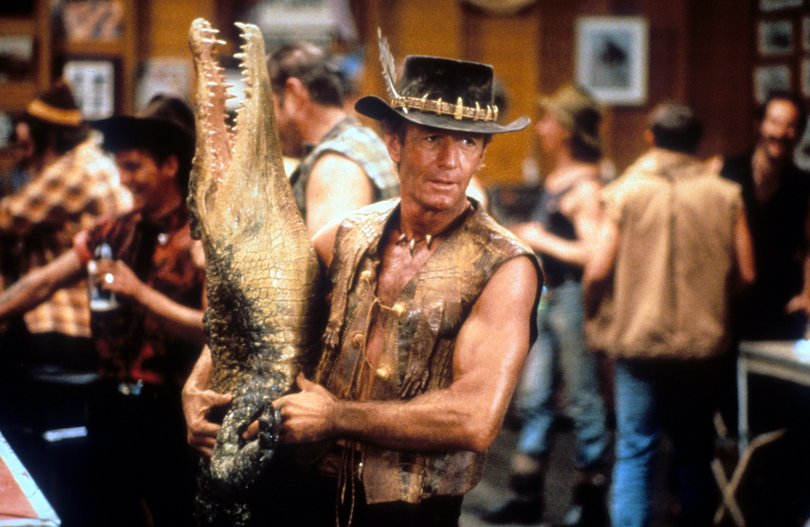 Paul Hogan in a scene from the film Crocodile Dundee.