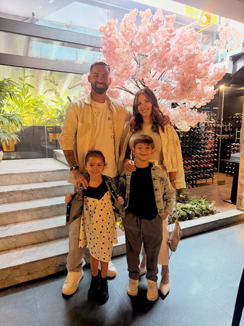 In April he shared a sweet picture of him with his wife Yanina and their children, out celebrating his wife’s birthday.